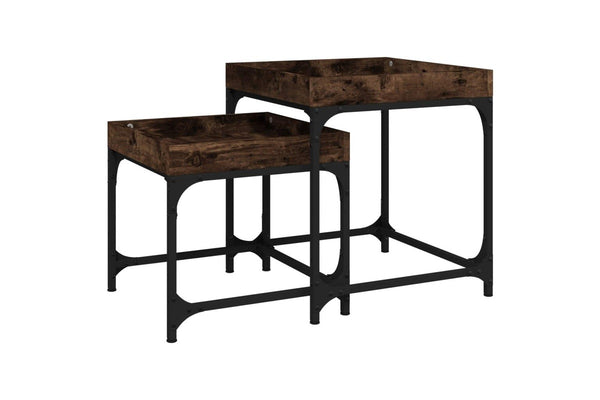 Side Tables 2 pcs Smoked Oak Engineered Wood vidaXL