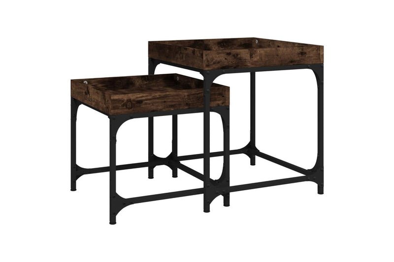 Side Tables 2 pcs Smoked Oak Engineered Wood vidaXL