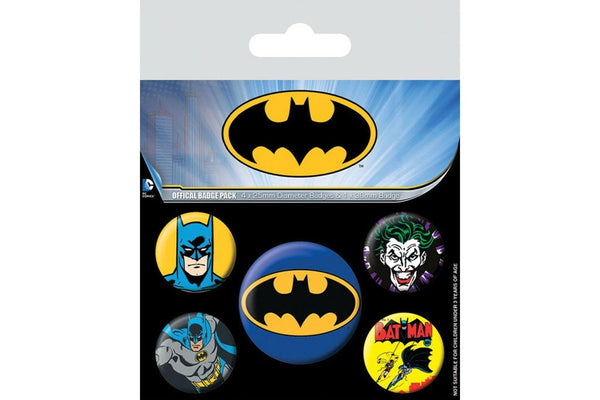 Batman Badge Set (Pack of 5) (Multicoloured) (One Size)
