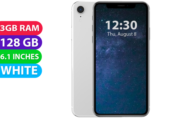 Apple iPhone XR (128GB, White, Global Ver) - Refurbished - As New