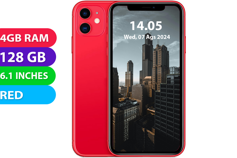 Apple iPhone 11 (128GB, Red, Global Ver) - Refurbished - As New
