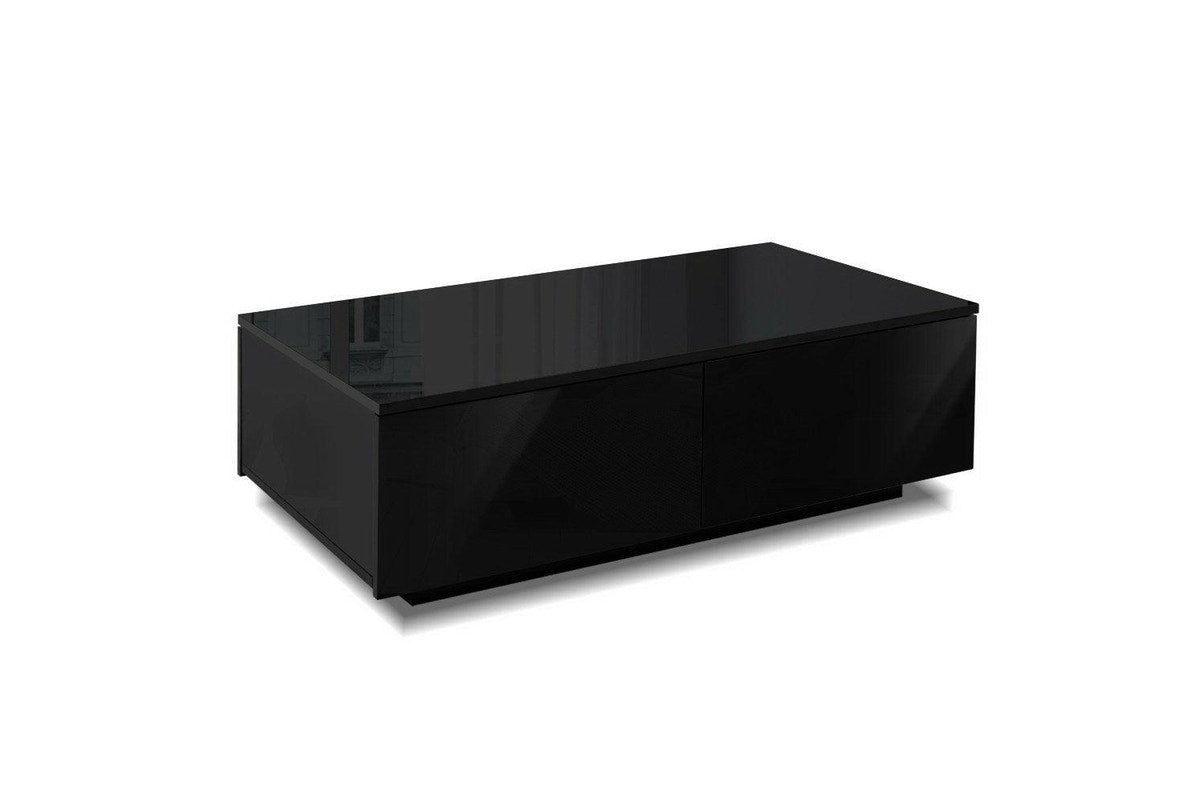 Artiss Modern Coffee Table 4 Storage Drawers High Gloss Living Room Furniture Black Bedside Tables