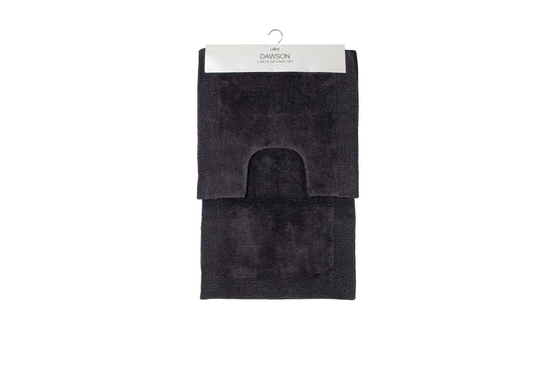 J.Elliot Home 2000Gsm Pce Dawson 100% Cotton Bath Mat Set Charcoal Bedside Tables