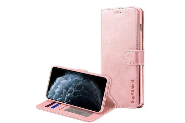 For Apple iPhone 11 Pro Case, SupRShield Wallet Leather Flip Magnetic Stand Case Cover For Apple (Rose Gold)