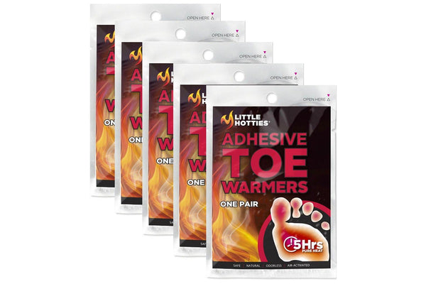 5 Pairs Little Hotties Adhesive Toe Warmers Natural 5hr Pure Heat Air-Activated