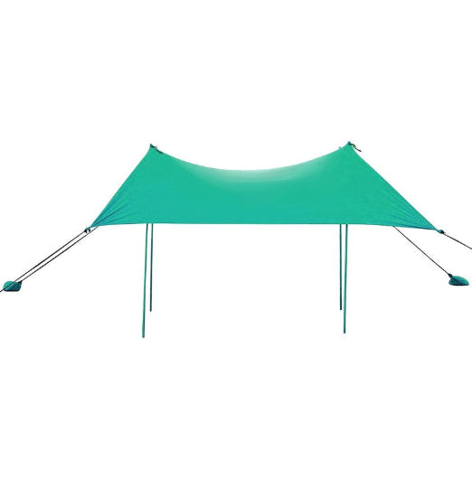 Giantex Beach Sunshade Canopy UPF 50+ Lycra Fabric W/ Sand Anchor Peg Stake Portable Beach Tent,Turquoise,3x2.8M