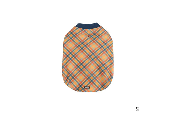 Frank Barker: Velvet Lined Orange Plaid Coat - Small