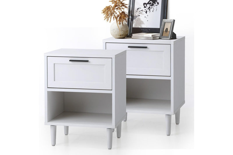 Oikiture Bedside Tables Set of 2 Nightstand White