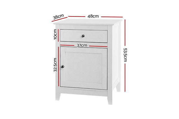 Artiss Big Storage Drawers Cabinet Nightstand Lamp Chest White Bedside Tables