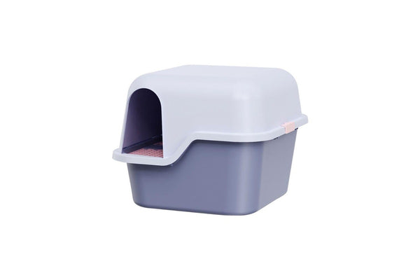 Pakeway Kingbox Plastic Candy Cat Litter Box Enclosed Pet Kitty Toilet Purple