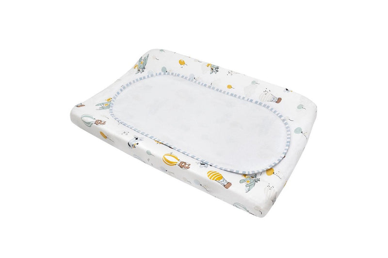 Living Textiles Infant Cotton Change Pad Cover & Liner Set Up Up & Away Stripes