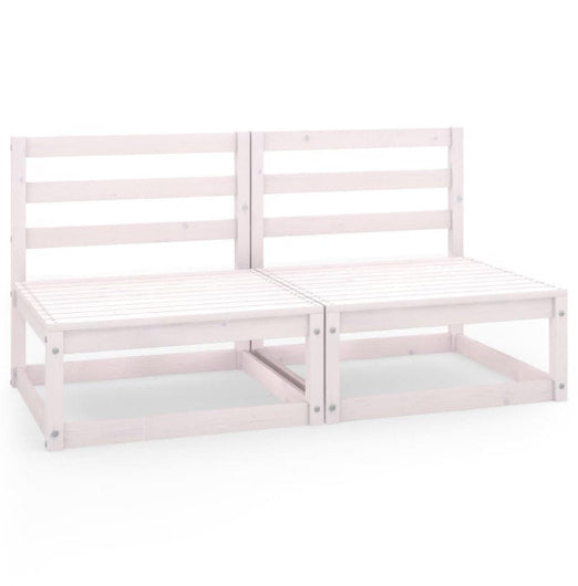 Garden 2-Seater Sofa White Solid Wood Pine vidaXL