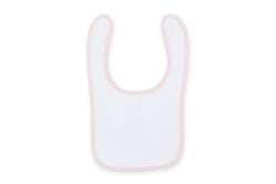 Larkwood Baby Unisex Plain & Contrast Bib (White/ Pale Pink) (One Size)
