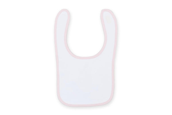 Larkwood Baby Unisex Plain & Contrast Bib (Pack of 2) (White/ Pale Pink) (One Size)