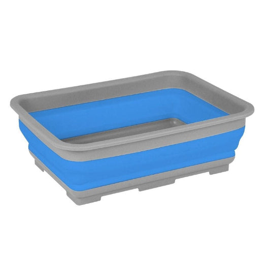 Wildtrak 9L Collapsible Pop-Up Washing Up Bowl 37.5cm Flexible Odorless Blue