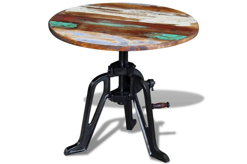 Side Table Solid Reclaimed Wood Cast Iron 60x(42-63) cm vidaXL