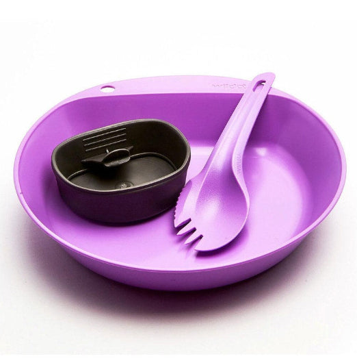 Wildo 27cm Pathfinder Kit Outdoor Meal Plate Cup Cutlery Spork Picnic Set Lilac