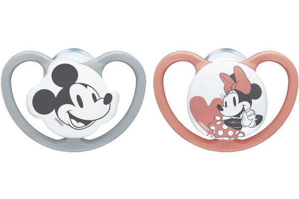 NUK: Silicone Space Soothers Mickey - 6-18 months Red (2 Pack)