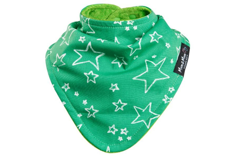 Mum 2 Mum: Fashion Bandana Wonder Bib - Green Stars/Lime