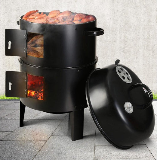 Grillz 3-In-1 BBQ Grill Charcoal Smoker