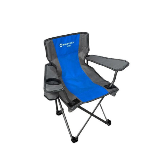 Wildtrak Kidz Camp Chair Blue 100Kg Weight Rating Outdoor Camping 67x38cm