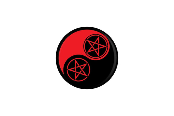 Grindstore Pentagram Yin Yang Badge (Black/Red) (One Size)