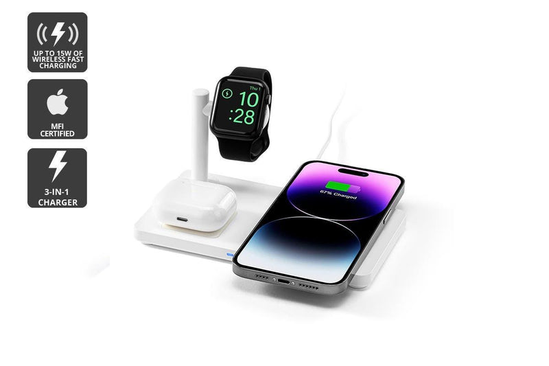 Kogan 15W 3-in-1 Wireless Charger (MFI Certified)