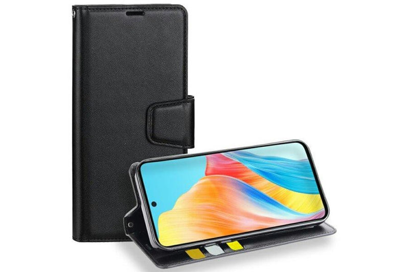 For Oppo A58 4G Case, Hanman Wallet Leather Flip Magnetic Stand Case Cover (Black)
