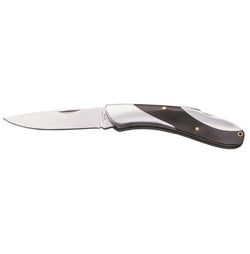Whitby Knives Survival Camping SS Pocket Lock Knife Wood Insert - 3'' Blade