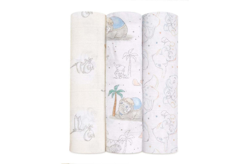 3PK Aden Anais Baby Infant My Darling Dumbo Cotton Cloth Muslin Swaddle Blanket
