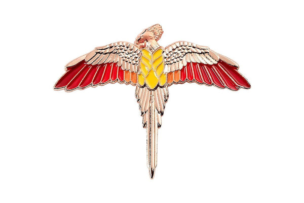 Harry Potter Fawkes Badge (Red/Rose Gold/Yellow) (One Size)