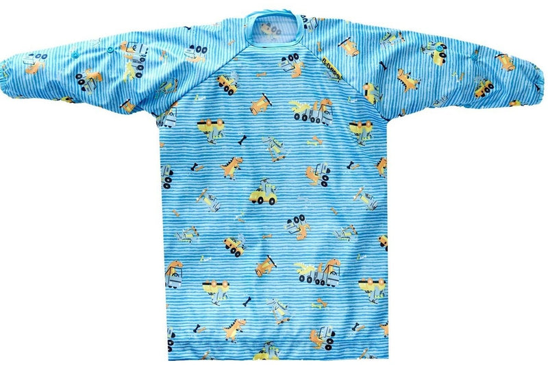 Bibado: Highchair Coverall Bib with Long Sleeves - Speedy Dinosaur
