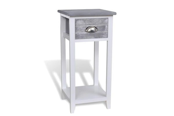 Nightstand With 1 Drawer Grey And White Bedside Tables