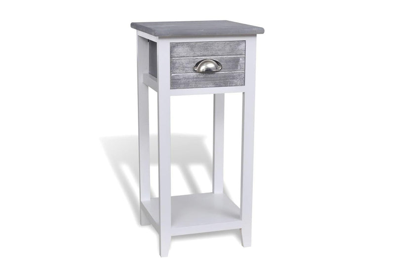 Nightstand With 1 Drawer Grey And White Bedside Tables