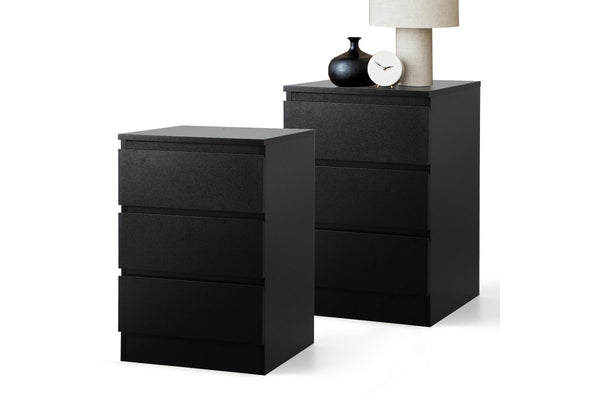 Oikiture Bedside Tables Set of 2 Side Table Nightstand Black