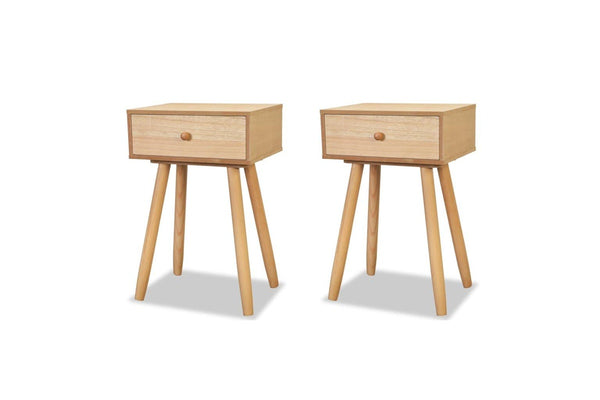 2 Pcs Solid Pinewood 40X30x61 Cm Brown Bedside Tables