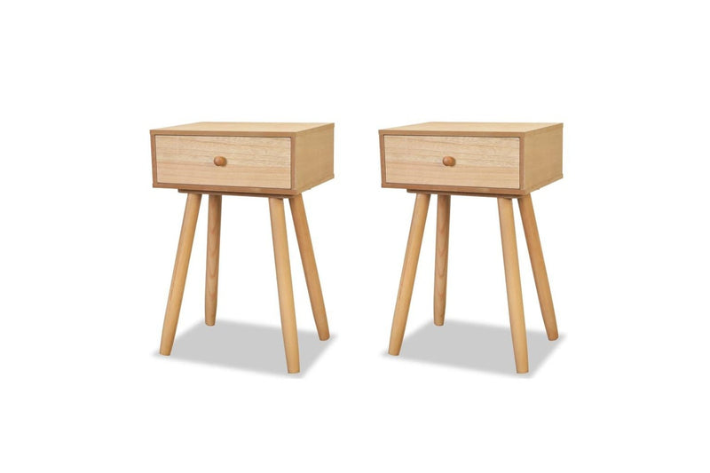 2 Pcs Solid Pinewood 40X30x61 Cm Brown Bedside Tables