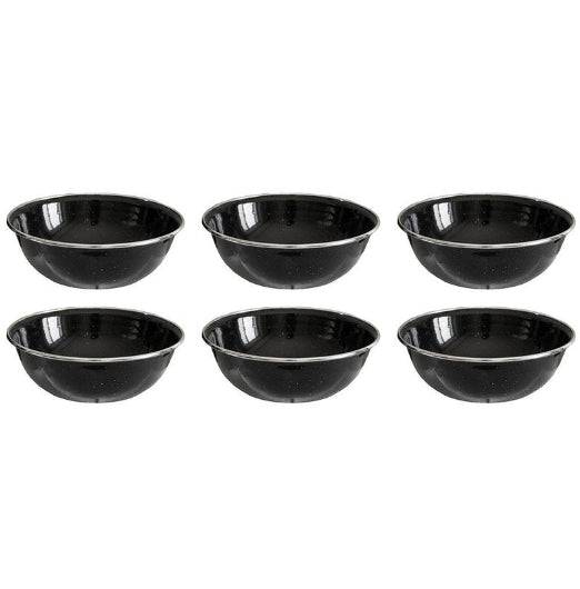 6x Wildtrak Premium Enamel Bowl Glassware Dinning Outdoor Camping Hiking 15x5cm