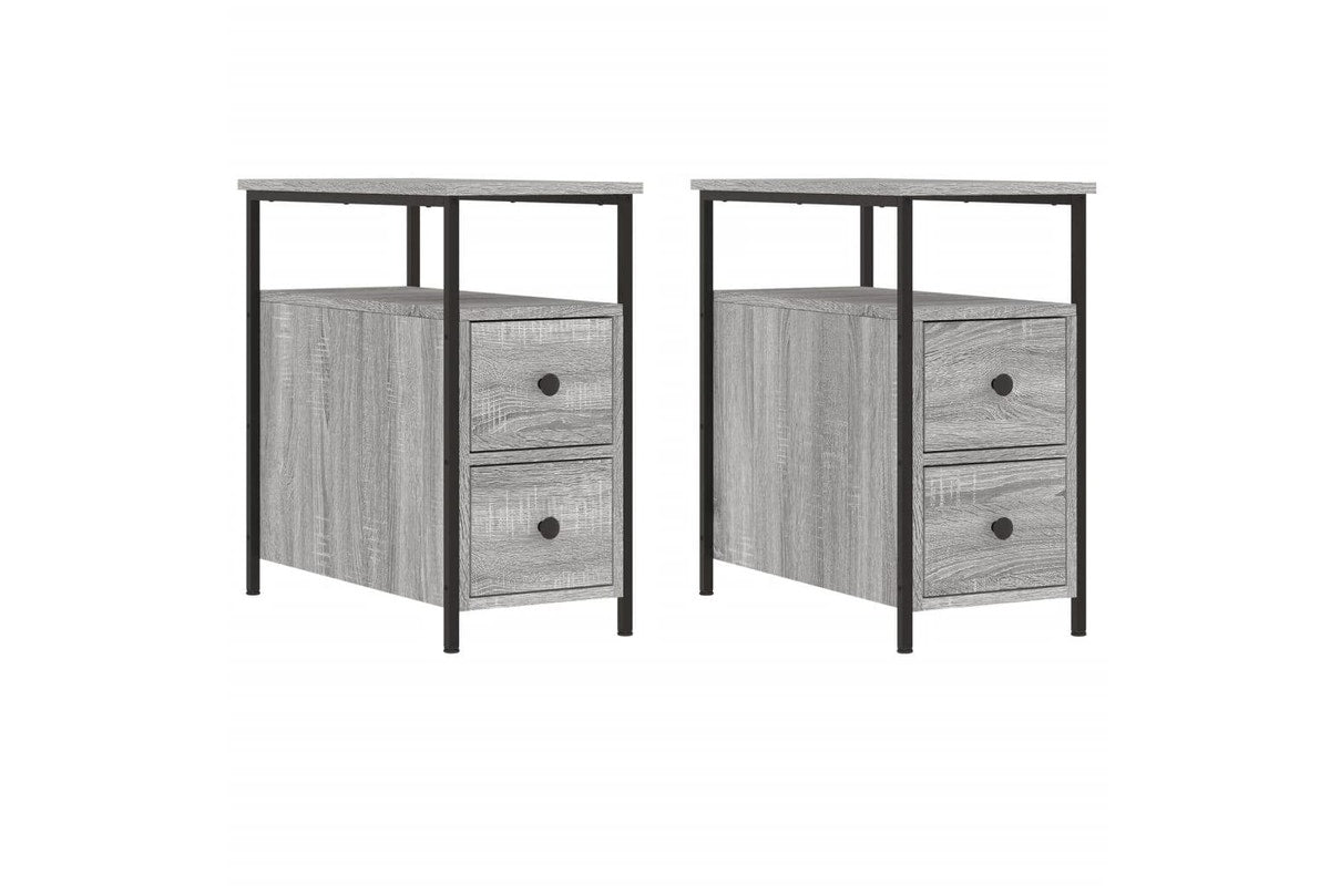 Bedside Cabinets 2 pcs Grey Sonoma 30x60x60 cm Engineered Wood vidaXL