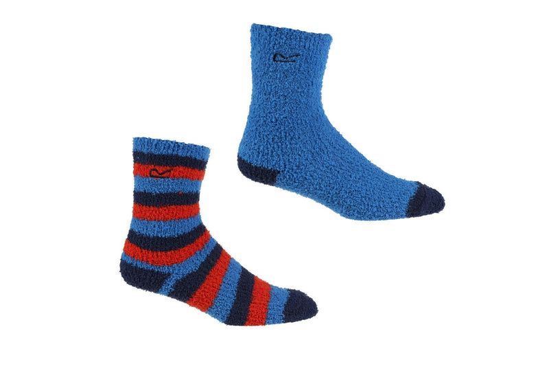 Regatta Childrens/Kids Cosy Boot Socks Set (Pack of 2) (Blue/Navy/Red) (3 UK-5.5 UK)