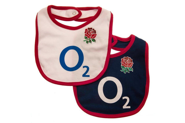 England RFU Baby Bibs (Pack of 2) (Blue/Red/White) (One Size)