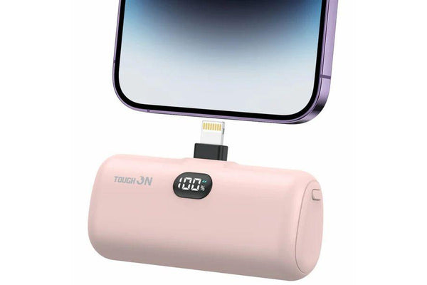 Tough On Mini Portable Charger 5000mAh Power Bank PD Fast Charging for iPhone - Pink