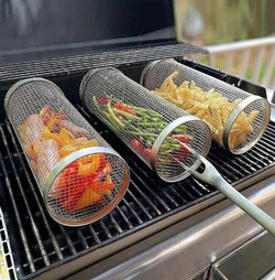 1pc Stainless Steel Barbecue Cooking Grill Grate Outdoor Round BBQ Campfire Grid