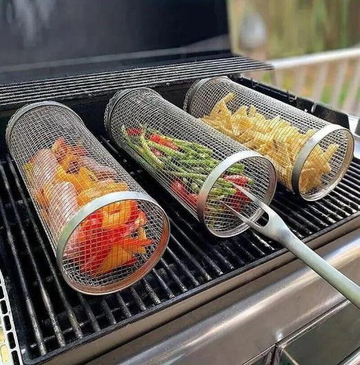 1pc Stainless Steel Barbecue Cooking Grill Grate Outdoor Round BBQ Campfire Grid