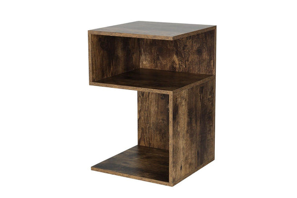 Artiss Bedside Table Shelves Side End Table Storage Nightstand Rust Oak UMENI