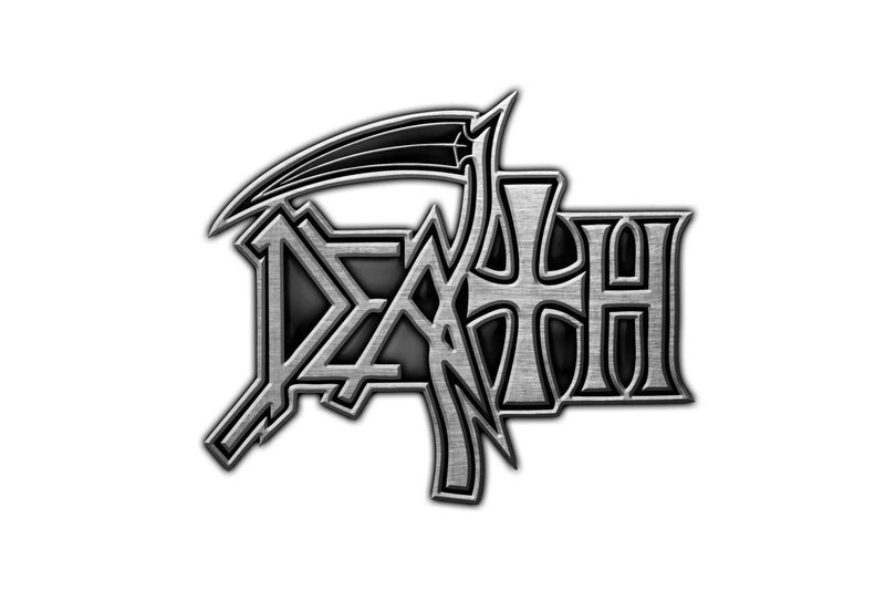 Death Logo Enamelled Badge (Black/Silver) (One Size)