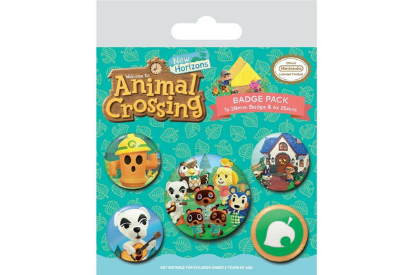 Animal Crossing Badge Set (Pack of 5) (Multicoloured) (One Size)