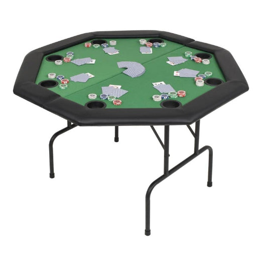 8 Player Folding Poker Table 2 Octagonal Green Camping Tables