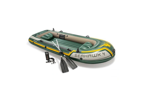 Intex Seahawk 4 350cm Inflatable Fishing Water Boating Set w Pump Paddle Oars