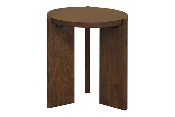 Apollo Round Solid Timber Side Table (Walnut)
